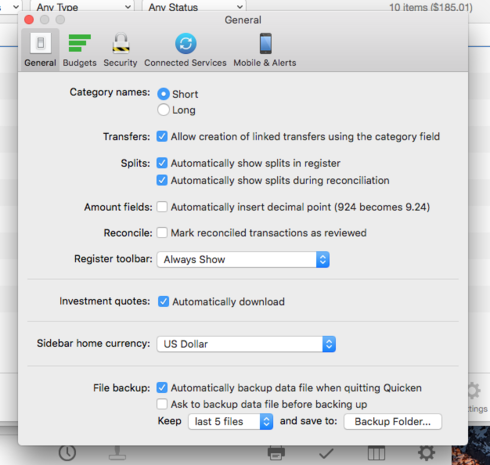 Quicken for mac auto backup software